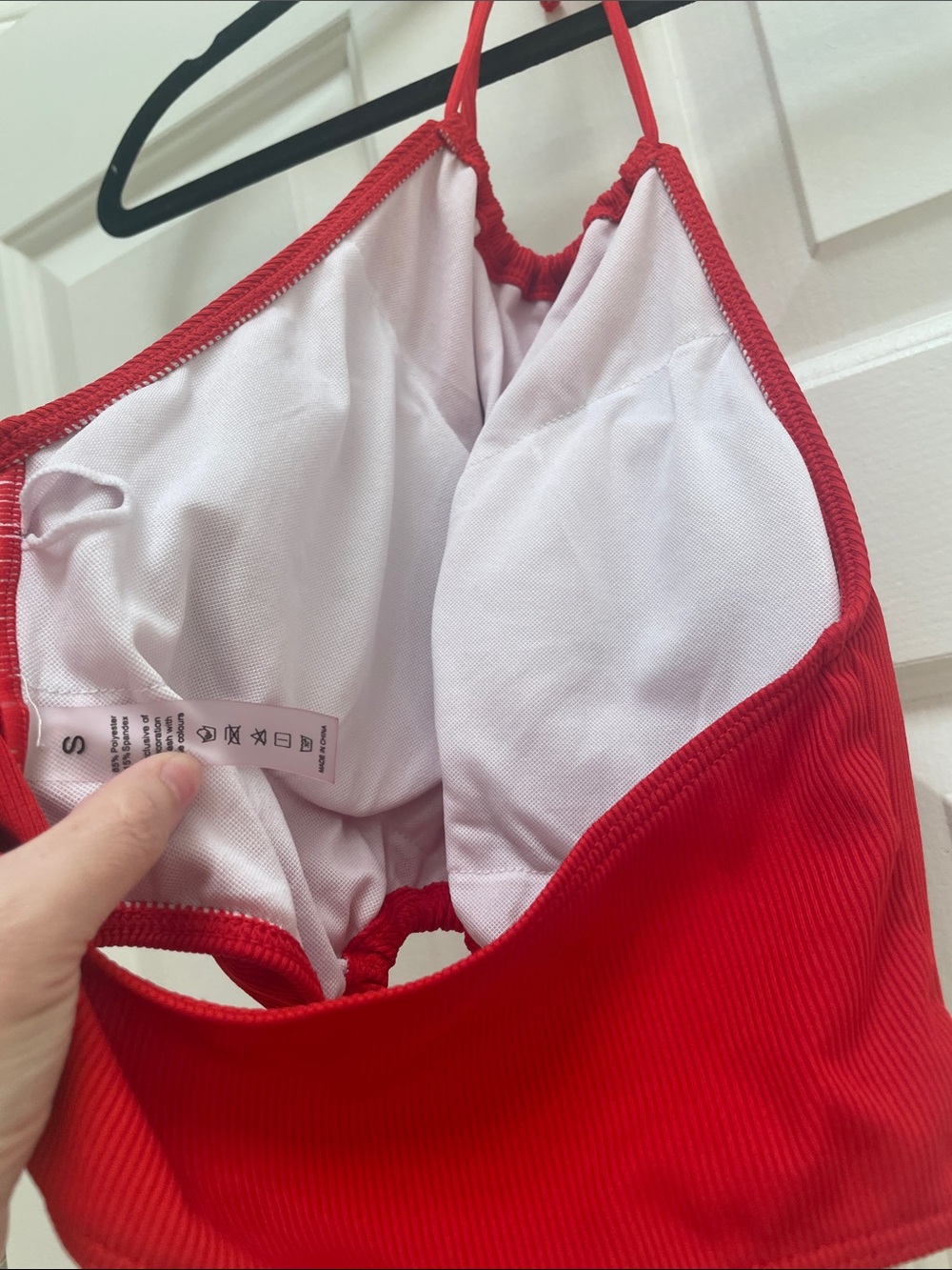 Red Ribbed Two-Piece Drawstring Set - Picture 4 of 6